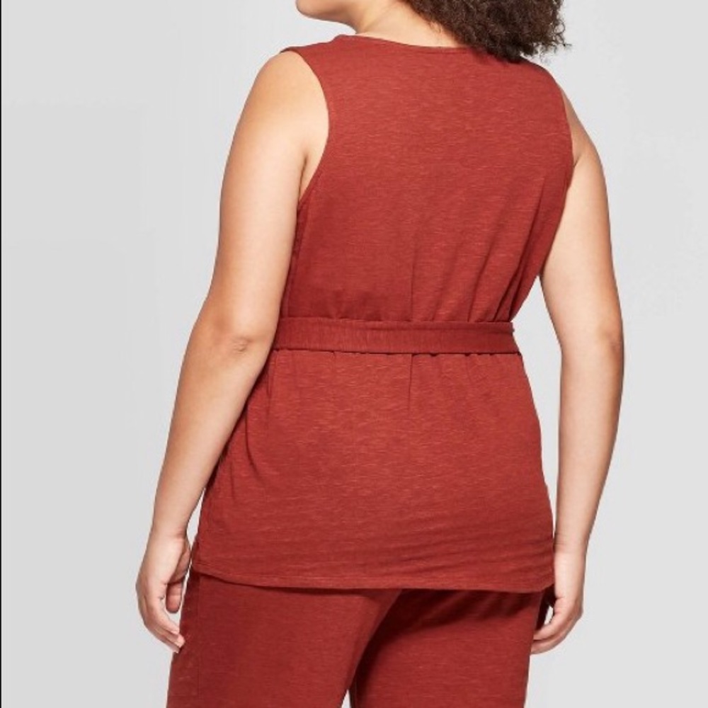 NWT- Ava & Viv Plus Size Belted Knit Tank - Picture 2 of 2